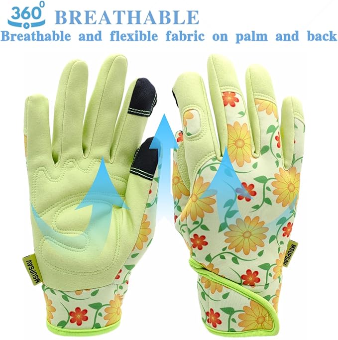 Thorn Proof&Puncture Resistant Gardening Gloves with Grip,Garden Gloves for Women, Leather Work Gloves,Gifts
