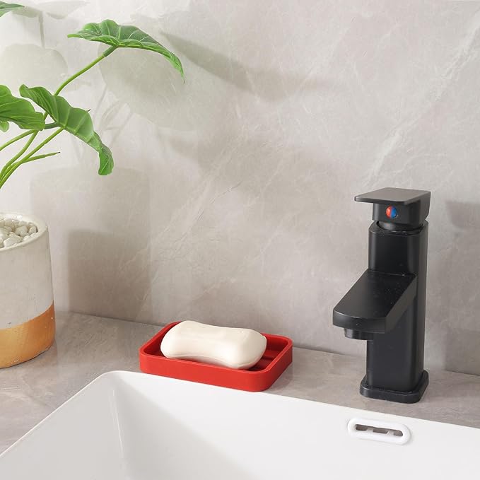 Silicone Kitchen Sink Organizer Tray for Multiple Usage,Easy Clean Sponges Holder for Kitchen Bathroom Counter or Sink,Dish Soap Dispenser,Scrubber,Bottle,Cup Red 4.9”x 3.2”