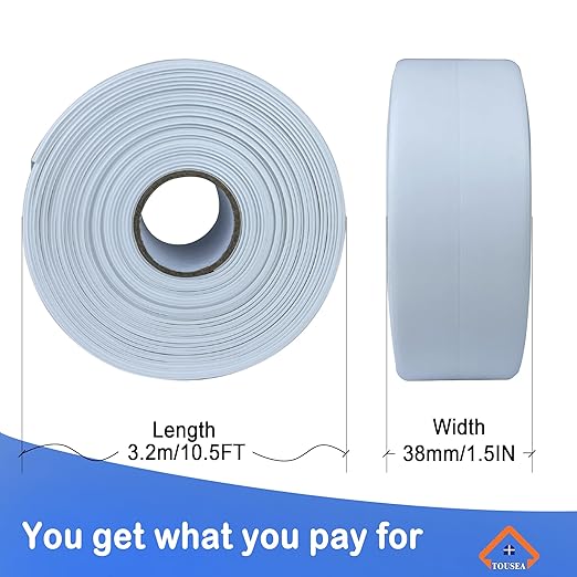 White Caulk Tape for Bath & Kitchen,Caulking Tape for Bathroom Caulking White Self Adhesive Caulk Strip,tub Surround,Toilet Bowl Stick on Gel,Kitchen Countertop (1.5in x 10.5ft)