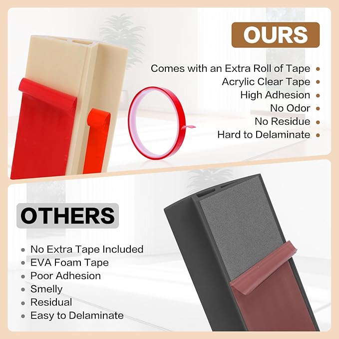 Floor Transition Strip Vinyl Door Threshold Ramp Self Adhesive Carpet Edging Strip Doorway Edge Trim, Overlap Edge Reducer for Laminate Carpet, Floor, Tile (Raw Wood Grain, 3/5" to 4/5", 3.3Ft)