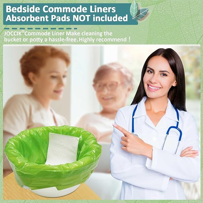 Commode Liners for Bedside Commode Vanilla Scented 100pcs Disposable Bags Universal Fit Most Standard Toilet Chair Bucket