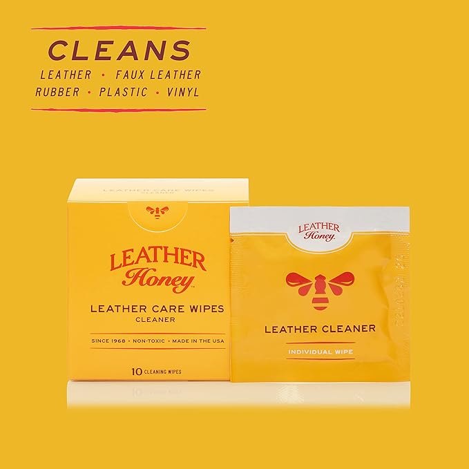 Leather Honey Conditioner Wipes with Cleaner Wipes