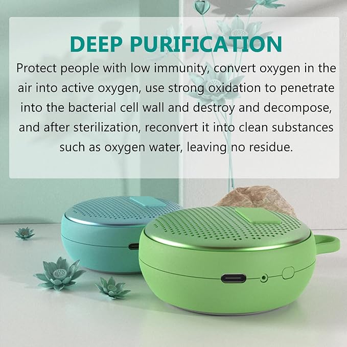 Refrigerator Deodorizer, Fridge Odor Absorber, Mini USB Rechargeable Ozone Odor Eliminator, Reusable for Fridge, Car, Closet, Wardrobe (Blue)