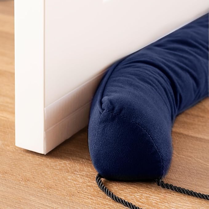 Sunolga 36" Door Draft Stopper Blocks Hot and Cold Air with Removable Washable Cover for Gaps Up to 3", All-Season Seal for Noise, Door Sweep for Bottom of Door and Window, Home Essentials, Blue