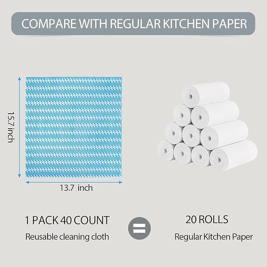 Disposable Dish Cloths,Multi use Reusable Cleaning Cloth,Machine Washable J Cloth,Heavy Duty Handy Cleaning Wipes 13.7" X 15.7" 120 Count