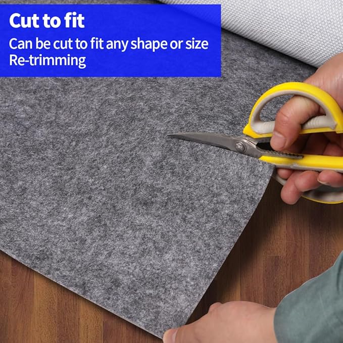 100% Waterproof Non-Slip Rug Pad 10x14 ft for Large Area Rugs Durable Felt Floor Protection pad for All Floors, Suitable for Cutting. Rug Pads Keep Rugs in Place and Provide Cushioning