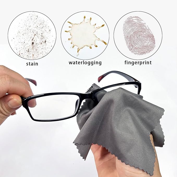 Microfiber Cleaning Cloths (30 Pack), 6x7 Inch – Soft Lens & Glasses Cleaning Cloth for Eyeglasses, Camera Lenses, Screens, and All Delicate Surfaces