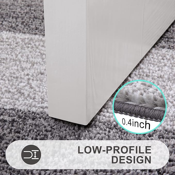 Kitinjoy Indoor Outdoor Door Mat, 40x32 Non-Slip Absorbent Dirt Trapper, Low-Profile Washable Inside Entrance Front Floor Mat, Sturdy Soft Entry Doormats for Entryway, Grey