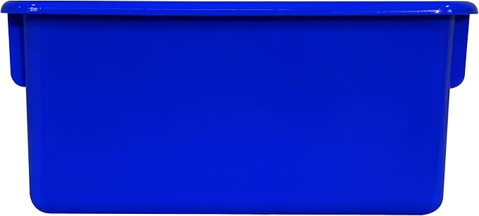 Wood Designs Cubby Storage Bin, Heavy Duty Plastic Containers for Kids Blue Cubby Tray Set of 20