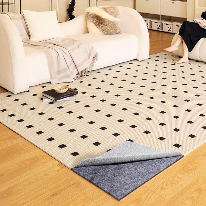 Extra Large Area Rug Pad, 9x12 Ft Cushioned Carpet Pad, Thick Felt Pad for All Floors, Keeps Rug in Place Soft