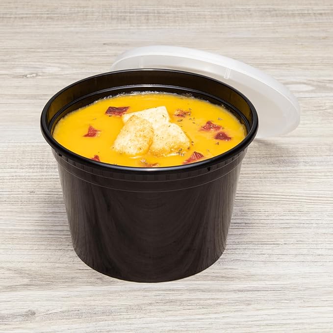 Karat [16oz - 240 ct Black PP Injection Molded Round Deli Containers with Lids (FP-IMDC16-PPB)