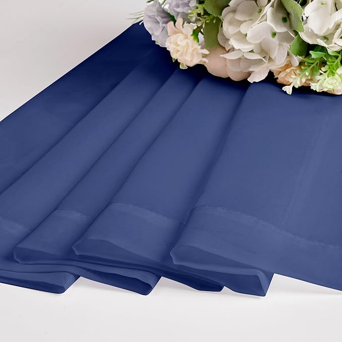 Chyhomenyc Royal Blue Sheer Curtains 63 Inch Length 2 Panels, Rod Pocket Solid Window Sheer Curtain Panels, Elegant Curtains & Drapes for Living Room Bedroom 2 Panels (Royal Blue, 42 W x 63 L)