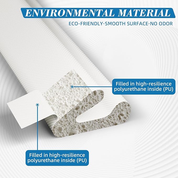 V-Shaped Weather Stripping Door Seal, 52.5FT Draft Stopper for Doors/Windows, Gaps, Dustproof, Soundproof & Thermal Insulating, Noise-Reducing, Light-Blocking Door Gap Filler