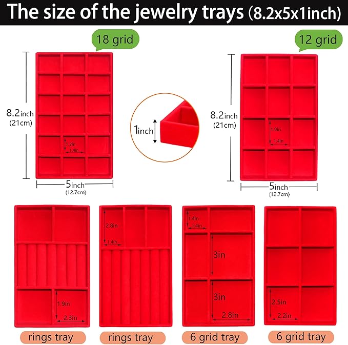 Earring Organizer Stackable Jewelry Storage Box Jewelry Drawer Organizer Removable Display Tray Organizer for Necklace Earring Ring