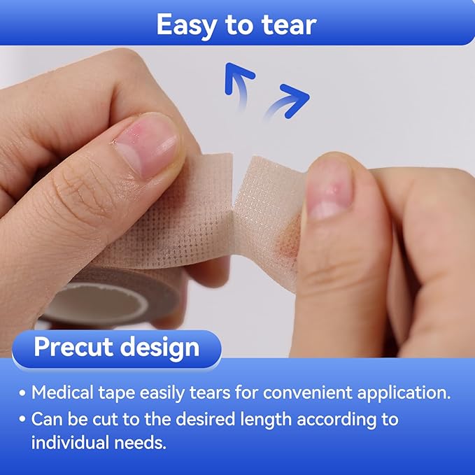 4 Rolls Medical Tape 1" x 4 Yard - Silicone Tape for Wound Care, Secures Dressings and Gauze, Easy to Remove, Waterproof Surgical Tape for Skin