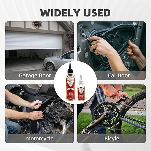 Realth Door Hinge Lubricant -Garage Door Lubricant Oil Great for Squeaky Hinges, Locks, Chains, Keyholes & More - Long-Lasting, Non-Toxic, Rust-Resistant with Precision Oiler Needle (30ml)