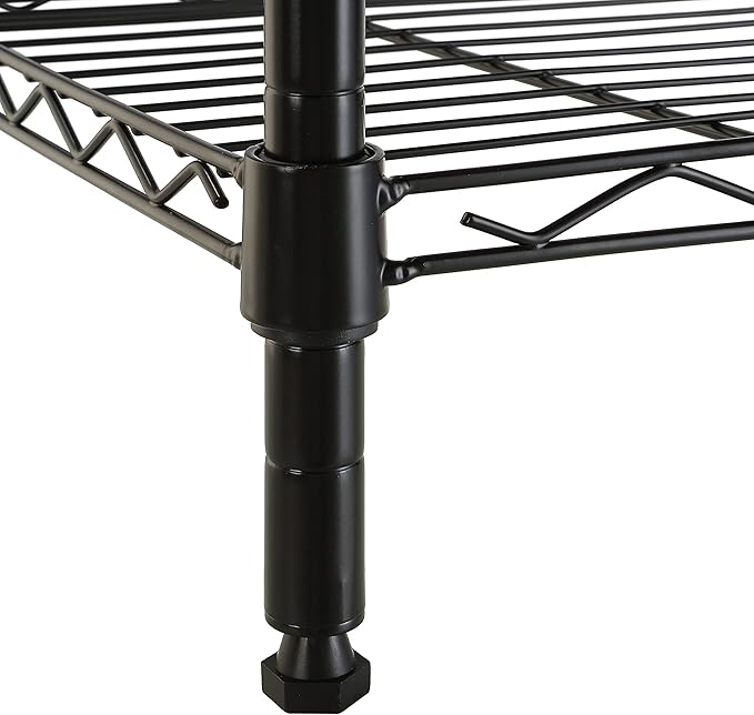 Amazon Basics 5-Shelf Tower Adjustable Storage Shelving Unit, Black, 16 D x 16 W x 54 H in
