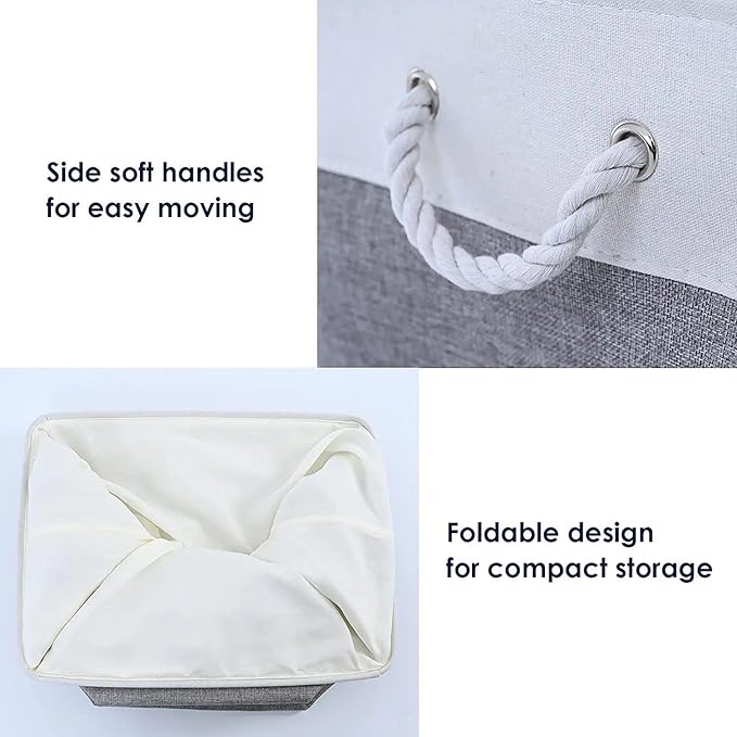Storage Baskets 12x8x5 inch 10 Pack Fabric Baskets Foldable Storage Bins Decorative Baskets cloth storage baskets Storage Foldable Storage Bin with Rope