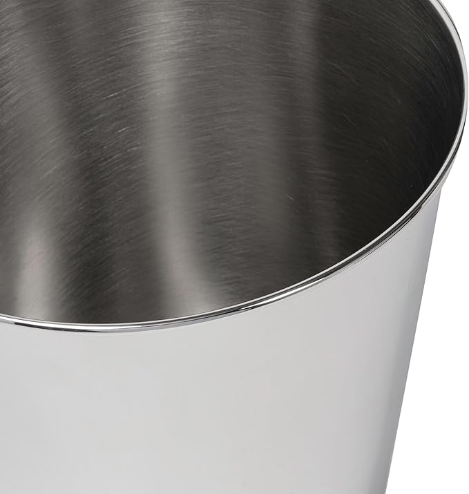 happimess HPM1113D Nolan Modern Classic Smooth Steel 2-Gallon Wastebasket for Home, Bathroom, Living Room, Office, Bedroom, Kitchen, Polished Steel