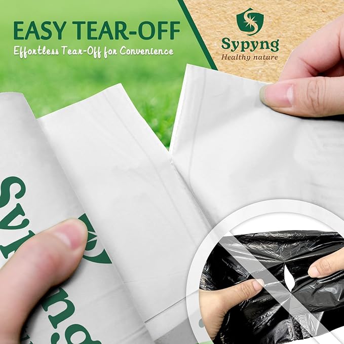 Compostable Trash Bags 6-8 Gallon (50-Pack) – Heavy Duty, 1.1 Mil Thick, 100% Biodegradable Kitchen Waste Bags for Medium Bins | ASTM D6400, BPI & OK Compost HOME Certified, Eco-Friendly & Recyclable