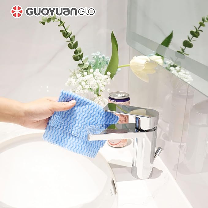 Disposable Cleaning Cloths Reusable Dsih Cloths for Kitchen Disposable Dish Rag Dry Fast 11.8x11.8 inch Pack of 100, Blue