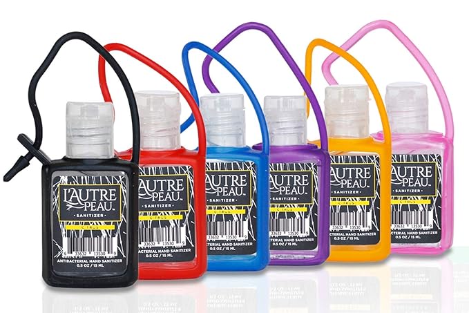 L'AUTRE PEAU Advanced Hand Sanitizer Gel with Aloe Vera, Citrus Scented 0.5 Fl Oz Jelly Wrap Travel Size Multi Pack – Flip Cap Bottles (10pc)
