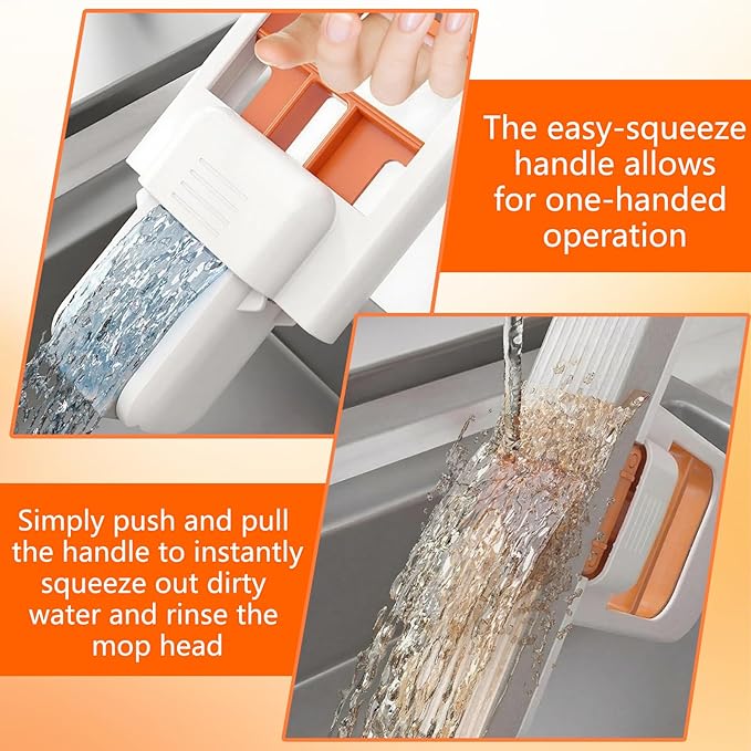 Mini Foldable Desktop Mop – Portable Sponge Mop for Small Spaces, Hand Mop for Bathroom, Kitchen, Countertops & Tile – Wet/Dry Use with Deep Grooves & Replaceable Head