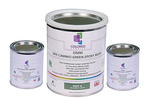 Colored Epoxies Cammo Green Epoxy Resin for Bar Tops, Table Tops, Wood, Concrete, Epoxy Art & Craft 1.5 Gallon