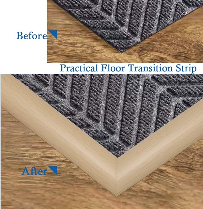 Floor Transition Strip Self Adhesive Carpet & Flooring Transitions Edging Trim Strip PVC Threshold Transitions Suitable for Threshold Height Less Than 5mm (10Ft, Wood Grain Beige-New)