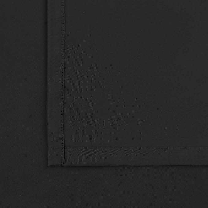 BGment Rod Pocket Blackout Curtains for Bedroom - Thermal Insulated Room Darkening 52 Width 63 Inches Length Window Curtain for Living Room, 52 x 63 Inch, 2 Panels, Black