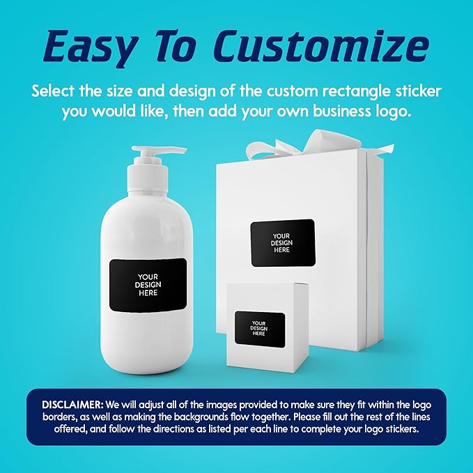 Custom Vinyl Stickers - Upload Your own Image, Text, Design, Logo - Personalized Logo Labels for Handmade, Packaging, Bottle, Jars, Candle, Brand Stickers (Black, 5x3) 5-1000