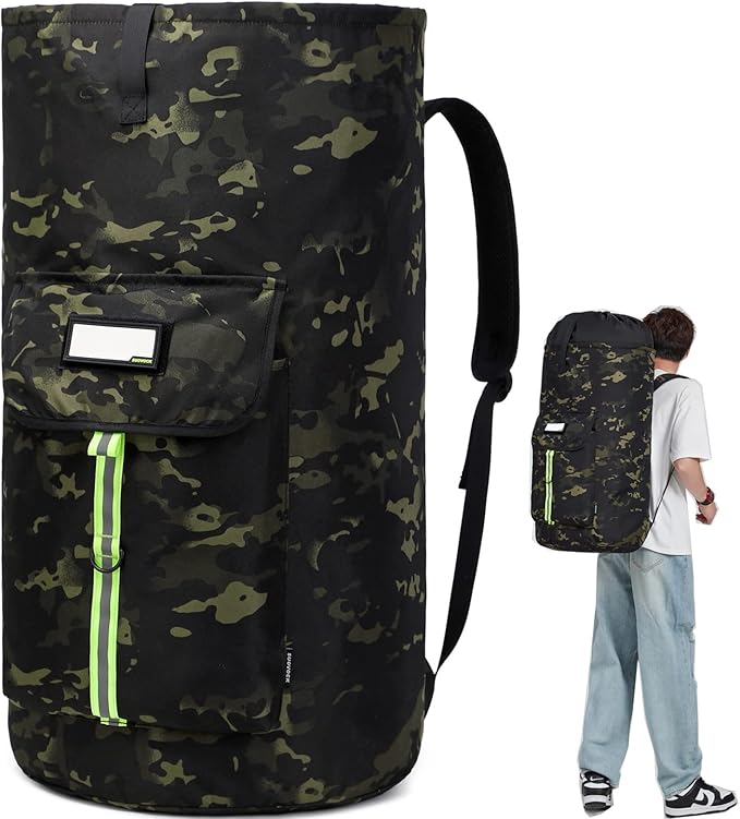 laundry bag backpack,extra-large heavy duty laundry bags,laundry backpack for college students,drawstring closure (Black CP)
