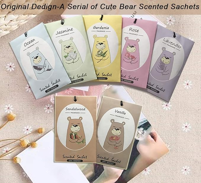 14 Packs Jasmine Scented Sachets Bag for Drawer and Closet Xmas Gift 15 Scents Optional