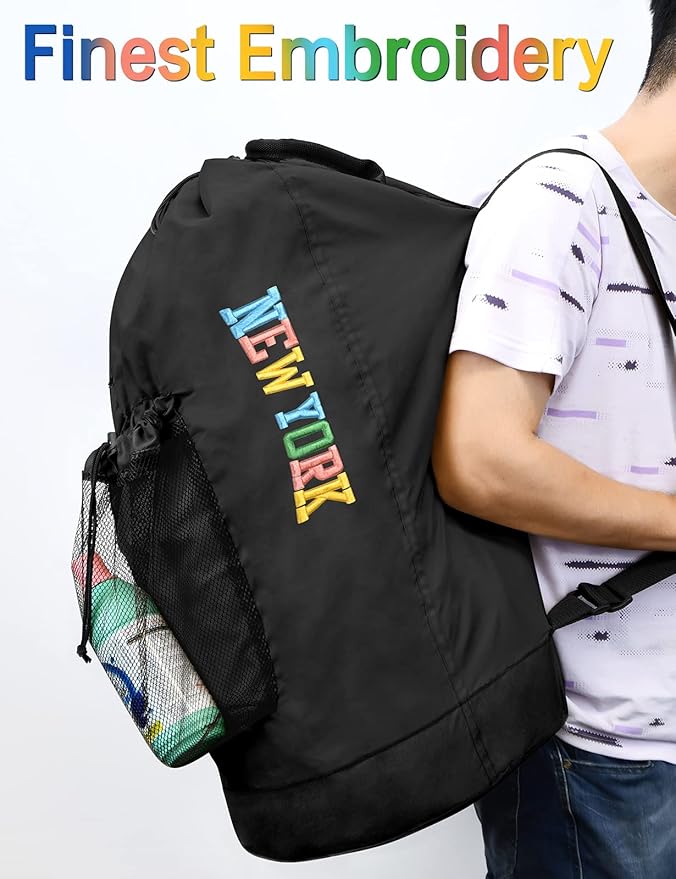 Dalykate Backpack Laundry Bag, Laundry Backpack with Shoulder Straps and Mesh Pocket Nylon Clothes Hamper Bag with Drawstring Closure