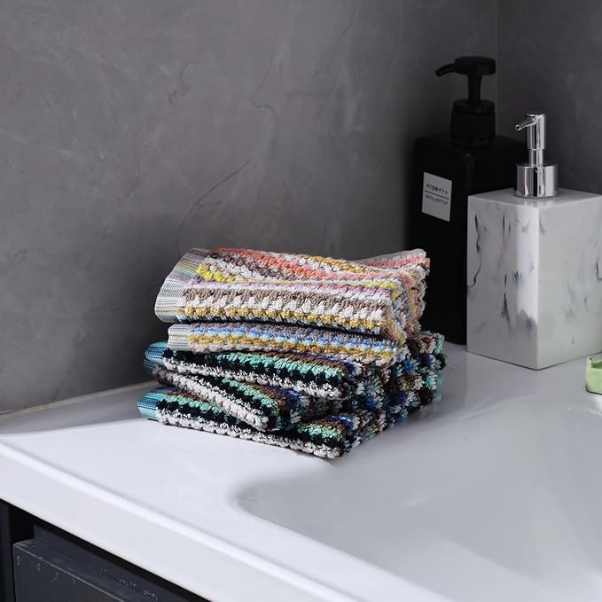 Oeleky Kitchen Dishcloths for Washing Dishes, Ultra Absorbent Dish Rags, Cotton Cleaning Cloths Pack of 8, 12x12 Inches