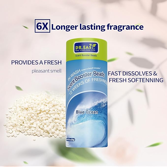 DR.EASY laundry scent boosters,Blue Ocean Scent Boosters for Washer，Bulk Laundry Booster Beads and fabric scent booster，Fresh Scented Clothes fo 12 Weeks