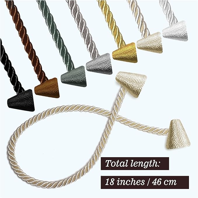 Hion Magnetic Curtain Tiebacks Black 2pcs, Curtain Tiebacks Buckles Holdbacks Holders Hooks Clip for Home Bedroom Office Decorative Curtain