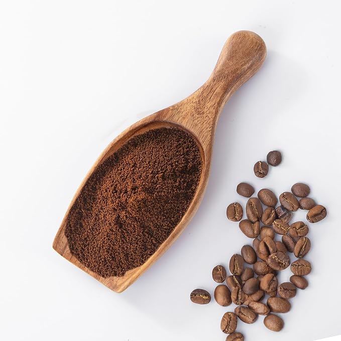 Wooden Coffee Scoop, 6.3 Inch Large Ground Coffee Scoop, Acacia Wood Wooden Scoop Coffee Spoons for Jars Canisters, Bath Salts, Tea, Sugar, Laundry Detergent
