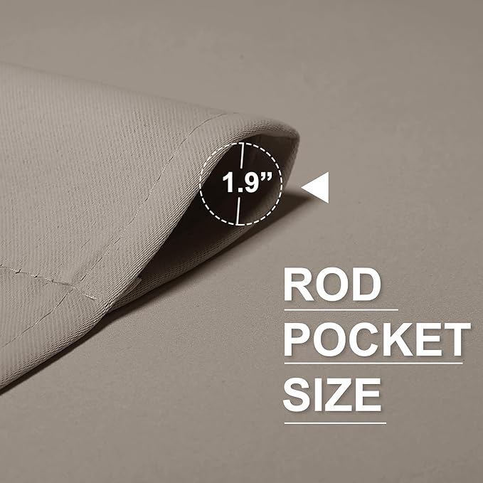 RYB HOME Blackout Curtains for Kitchen, Over Sink Privacy Curtains Window Decor, Thermal Insulating Drapes for Bathroom Cafe Bedroom Small Window, W 42 x L 24 inch, Sand, 2 Panels