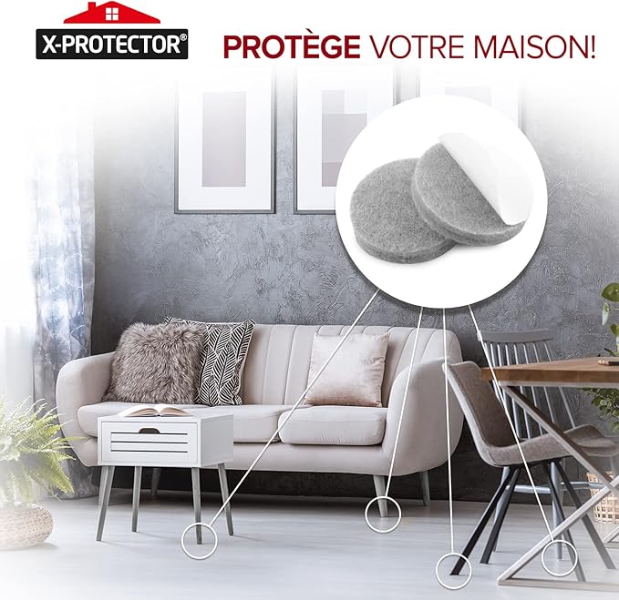235 pcs Grey Felt Furniture Pads X-Protector! Huge Quantity of Furniture Pads for Hardwood Floors with Many Big Sizes – Your Ideal Wood Floor Protectors for Furniture. Protect Any Type of Hard Floor!