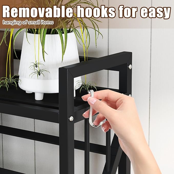 Book Carts 5 Tier 57.7x35.4x9.84 in Rolling Book Cart Large Capacity Bookshelf Storage Rack Mobile Book Storage with Wheels Cart for Home Office Living Room Classroom (5 Tier Black)