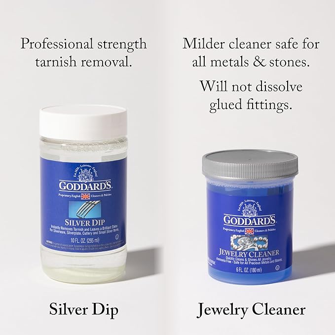 Goddard’s Silver Cleaner Dip – Silver Jewelry Cleaner Solution for Hard-to-Reach Silverplate, Cutlery & Small Items – Professional Use Silver Tarnish Remover – Silverware Cleaning Supplies (1 Gal)
