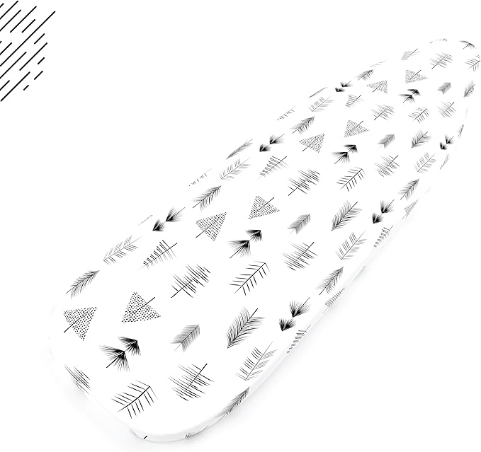 Encasa XO Ironing Board Cover and Pad 57"x22" - Thick 3mm Felt Padding, Drawstring Tightening & Lock, Easy Fit, Scorch & Stain Resistant, Fits X-Large Ironing Board - Black Arrow