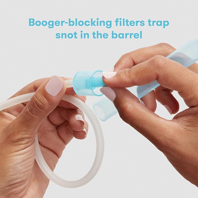Frida Baby NoseFrida SnotSucker for Baby, Nasal Aspirator for Baby, Nose Sucker Baby Nasal Aspirator & 4 Hygiene Filters to Help Baby Breathe Easy