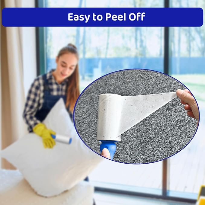 Sticky Lint Roller for Pet Hair: Lint Remover for Dog Cat Hair Mega Value Set 540 Sheets 2 Handles+6 Rollers Fur Removal for Clothes Couch Furniture