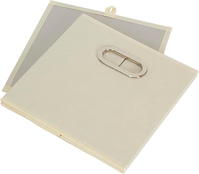 Household Essentials 82-1 Foldable Fabric Storage Bins | Set of 6 Cubby Cubes with Handles | Natural (Pack of 6)