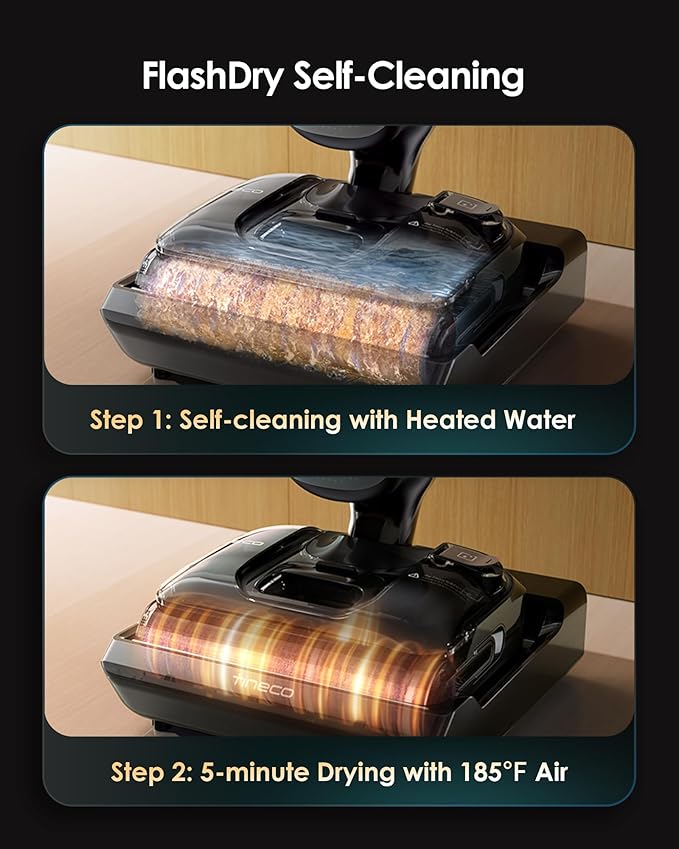 Tineco Floor One S7 Artist Wet Dry Vacuum Cleaner, 22kPa Suction, iLoop Smart Sensor, DualBlock Anti-Tangle Design, 185℉ Flashdry, 50 Min Runtime, Dual-Edge Cleaning, 180° Lay-Flat