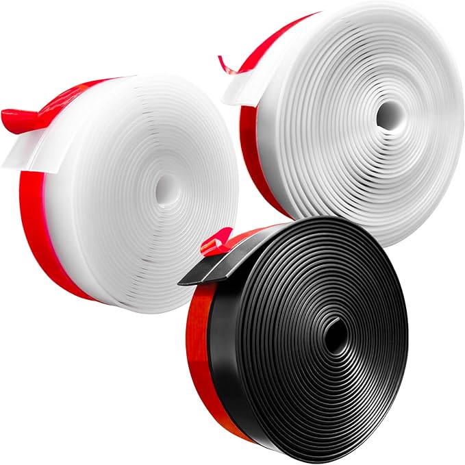 Silicone Weather Stripping, 2 inch (W) x 20 Ft (L) Door Draft Stopper, Window Seal Strip for Gaps of Door & Windows, Garage Door Under Bottom, Sealing Tape Shower Doors Sweep, White