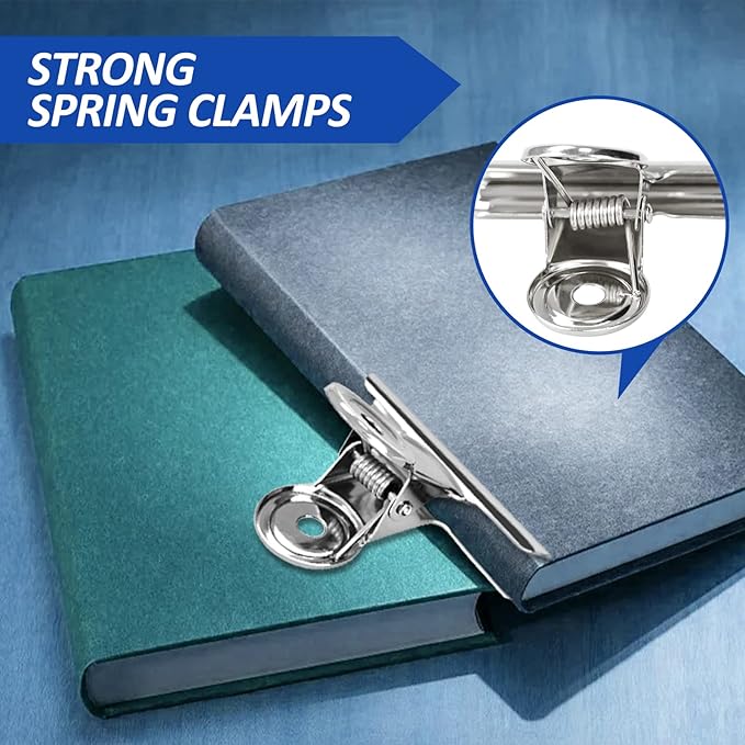 10 Pack Large Metal Hinge Clips - 2.5 Inch Silver Bull Hinge Paper Clips for Crafts, Drawing, Food Bags at Home, Office, School, Shop