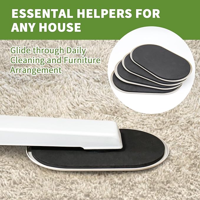 Furniture Sliders for Carpet 4 PCS - 9 1/2 inch Furniture Moving Slider Chair Legs Floors Protectors– Move Your Furniture Easy & Safely (for Carpet)